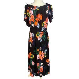 Old Navy Black Tropical Floral Maxi Dress Size XXL Vacation Cruise Dress